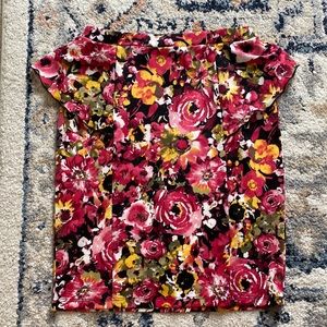 Peplum floral midi skirt